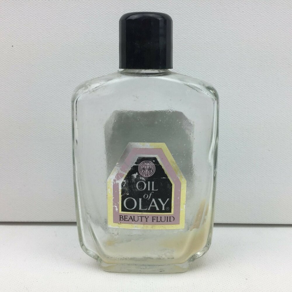 Vintage Oil Of Olay Beauty Fluid Empty Glass Jar